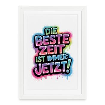 Le meilleur moment est toujours en direct maintenant Carpe Diem - Affiche encadrée (27 × 37 cm) - blanc - Devant