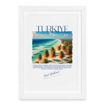 Turkey Bodrum Beach Holiday Design – Visit Bodrum - Framed poster (27 × 37 cm) - white - Front