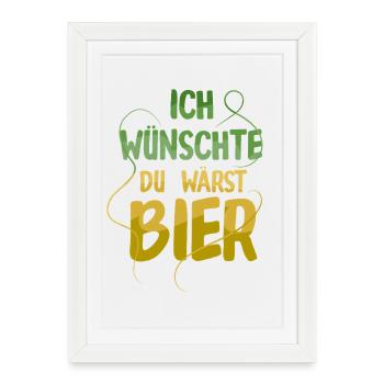 Amateurs de bière Dicton de bière Buveurs de bière Alcool - Affiche encadrée (27 × 37 cm) - blanc - Devant