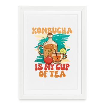 Kombucha is my cup of tea - Framed poster (27 × 37 cm) - white - Front
