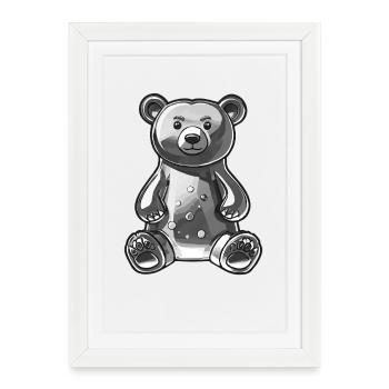 Ourson en gélatine - Affiche encadrée (27 × 37 cm) - blanc - Devant