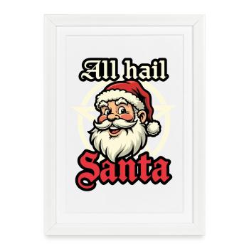 Gloire au Père Noël - Affiche encadrée (27 × 37 cm) - blanc - Devant
