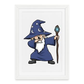Dabbing Wizard – Funny Wizard Design - Framed poster (27 × 37 cm) - white - Front