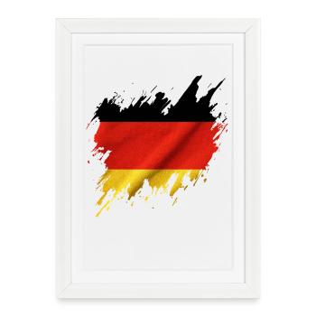 Germany flag, ripped style - Framed poster (27 × 37 cm) - white - Front