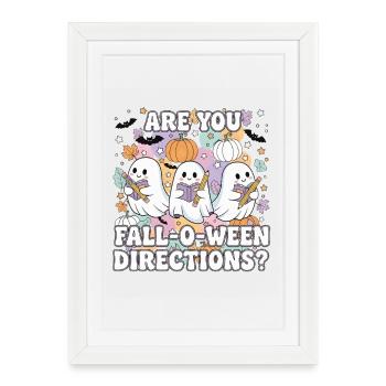 Lecture des fantômes de Fall-O-Ween - Affiche encadrée (27 × 37 cm) - blanc - Devant
