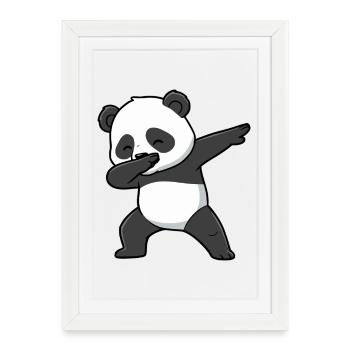 Dabbing Panda - Affiche encadrée (27 × 37 cm) - blanc - Devant