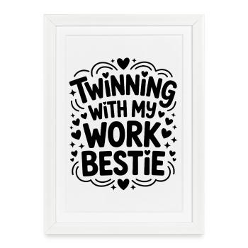 Petite amie Profession Disant Drôle Travail Emploi Cadeau - Affiche encadrée (27 × 37 cm) - blanc - Devant
