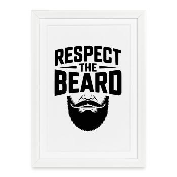 Respecter la barbe - Affiche encadrée (27 × 37 cm) - blanc - Devant