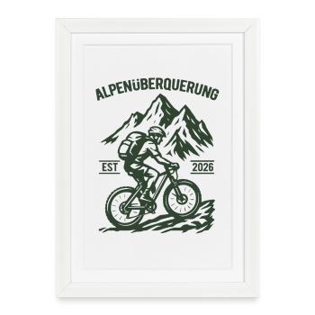 Traversée des Alpes EST 2026 - Vélo - Affiche encadrée (27 × 37 cm) - blanc - Devant