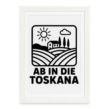 Toscane Vacances Loisirs - Affiche encadrée (27 × 37 cm) - blanc - Devant