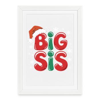 Big Sister Christmas Motif Snow - Framed poster (27 × 37 cm) - white - Front