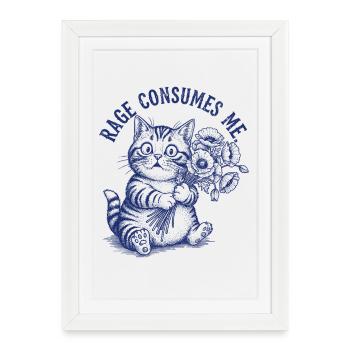 Rage Cat: Furious Feline - Framed poster (27 × 37 cm) - white - Front