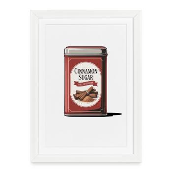 Sucre Cannelle Zimt Plein De Saveur - Affiche encadrée (27 × 37 cm) - blanc - Devant