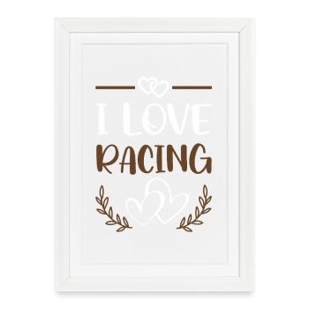 J’adore la course - Affiche encadrée (27 × 37 cm) - blanc - Devant