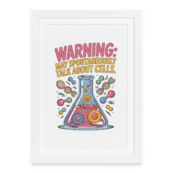 Technicien de laboratoire Avertissement Peut Travail de laboratoire médical - Affiche encadrée (27 × 37 cm) - blanc - Devant