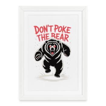 Ne piquez pas l’ours - Wild Bear Design - Affiche encadrée (27 × 37 cm) - blanc - Devant