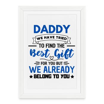 Father Quote Dad Family Saying - Gerahmtes Poster (27 × 37 cm) - Weiß - Vorne