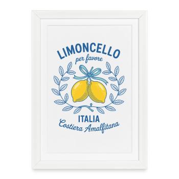 Limoncello per Favore Italie Côte amalfitaine - Affiche encadrée (27 × 37 cm) - blanc - Devant