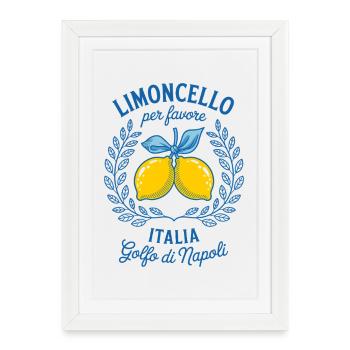 Limoncello Per Favore Italy Golfo di Napoli - Affiche encadrée (27 × 37 cm) - blanc - Devant