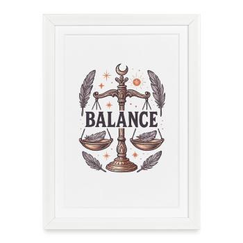 Signe du zodiaque balance - Affiche encadrée (27 × 37 cm) - blanc - Devant
