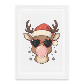 Reindeer Chewing Gum - Framed poster (27 × 37 cm) - white - Front