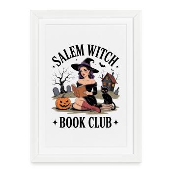 Witch Reading Night Book Club - Framed poster (27 × 37 cm) - white - Front