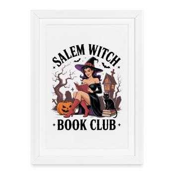 Soirée d’Halloween du club de lecture des sorcières - Affiche encadrée (27 × 37 cm) - blanc - Devant