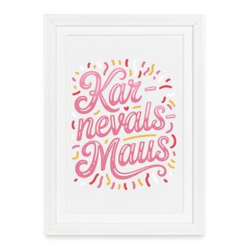 Souris de carnaval Souris de Cologne Souris de carnaval - Affiche encadrée (27 × 37 cm) - blanc - Devant
