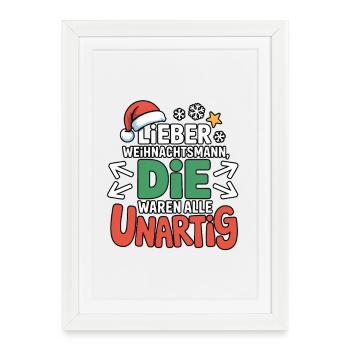 Dear Santa Claus Naughty - Framed poster (27 × 37 cm) - white - Front