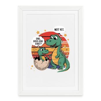 Dino Existence Question - Framed poster (27 × 37 cm) - white - Front