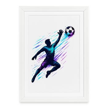 Soccer Goalkeeper Parade Dynamic Action - Framed poster (27 × 37 cm) - white - Front