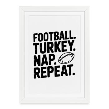 Football Turquie Sieste Répéter - Affiche encadrée (27 × 37 cm) - blanc - Devant