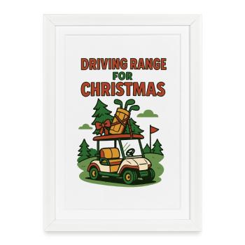 Driving Range For Christmas Golf Fun Holiday - Framed poster (27 × 37 cm) - white - Front