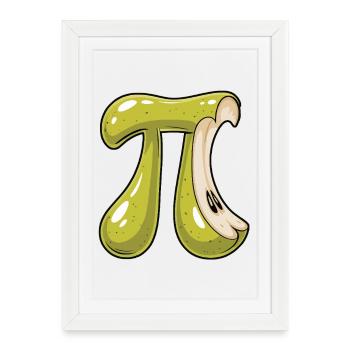 Poire Pi Vert Math - Affiche encadrée (27 × 37 cm) - blanc - Devant