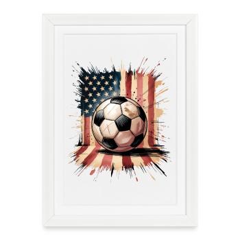 États-Unis de football - Affiche encadrée (27 × 37 cm) - blanc - Devant