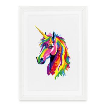 Unicorn Pony Rider Horses Riding Unicorns - Framed poster (27 × 37 cm) - white - Front