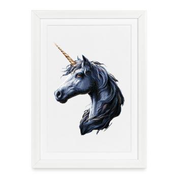 Unicorn Pony Rider Horses Riding Unicorns - Framed poster (27 × 37 cm) - white - Front