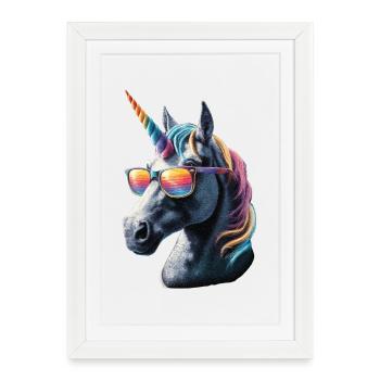 Unicorn Pony Rider Horses Riding Unicorns - Framed poster (27 × 37 cm) - white - Front