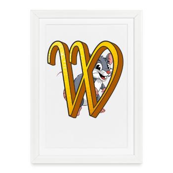 Letter W - Framed poster (27 × 37 cm) - white - Front