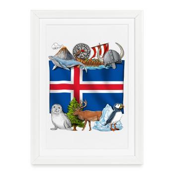 Fierté islandaise - Affiche encadrée (27 × 37 cm) - blanc - Devant