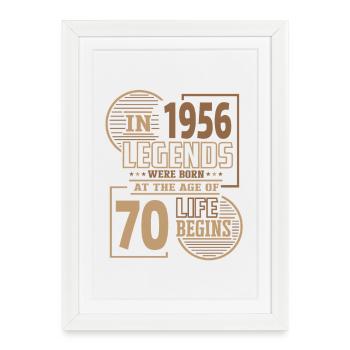 Birthday 1956 Legends Retro Life Begins - Framed poster (27 × 37 cm) - white - Front