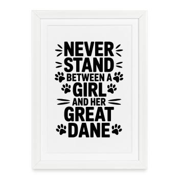 Dogue Allemand disant drôle Cadeau Dogue Allemand - Affiche encadrée (27 × 37 cm) - blanc - Devant