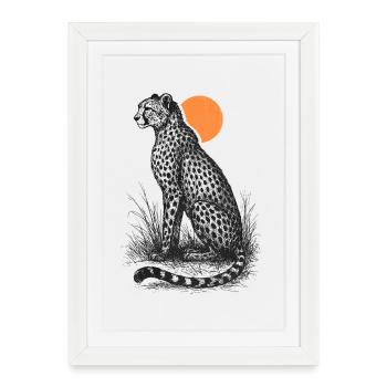 Cheetah at sunset - Framed poster (27 × 37 cm) - white - Front