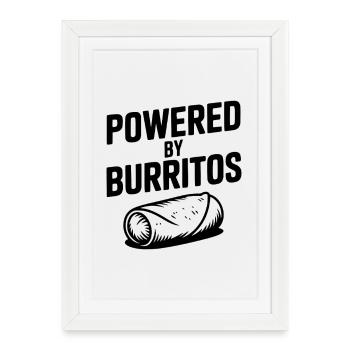 Propulsé par Burritos - Affiche encadrée (27 × 37 cm) - blanc - Devant