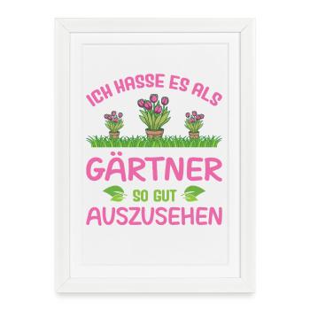 Jardinier Jardinage Jardinage Jardinage Jardinage - Affiche encadrée (27 × 37 cm) - blanc - Devant