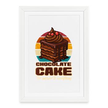 Gâteau Gâteau au chocolat Cadeau - Affiche encadrée (27 × 37 cm) - blanc - Devant