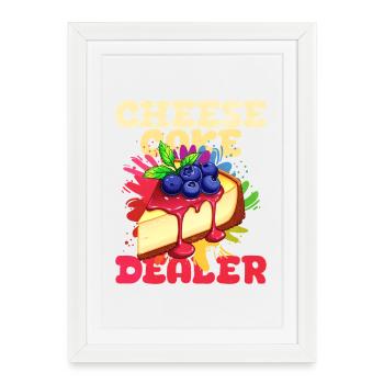 Gâteau - Affiche encadrée (27 × 37 cm) - blanc - Devant