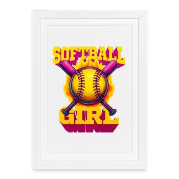Softball - Affiche encadrée (27 × 37 cm) - blanc - Devant