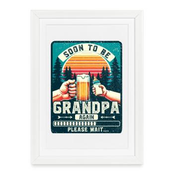 Papy en devenir loading futur grand-père - Affiche encadrée (27 × 37 cm) - blanc - Devant
