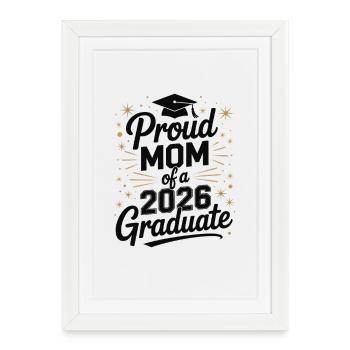 Fière maman d’un diplômé de 2026 - Affiche encadrée (27 × 37 cm) - blanc - Devant